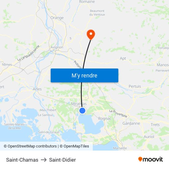 Saint-Chamas to Saint-Didier map
