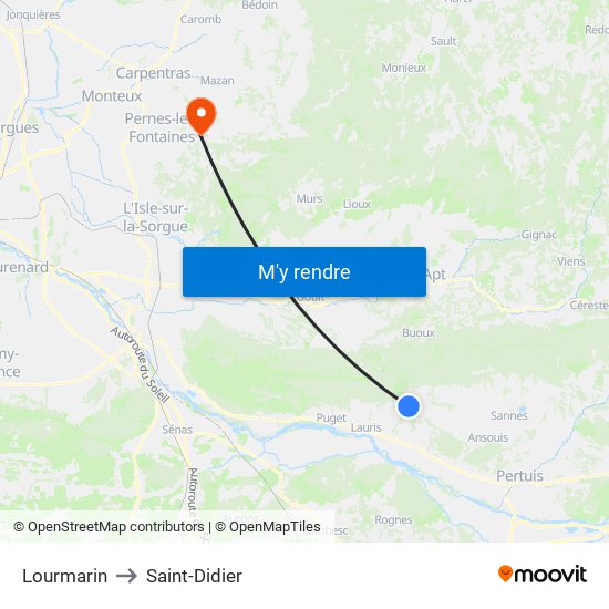 Lourmarin to Saint-Didier map
