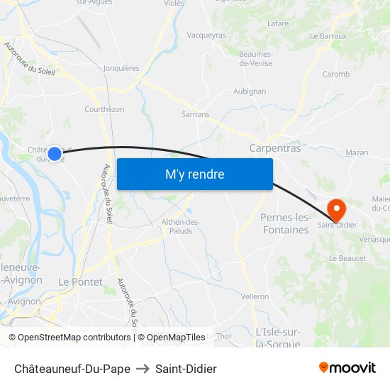 Châteauneuf-Du-Pape to Saint-Didier map