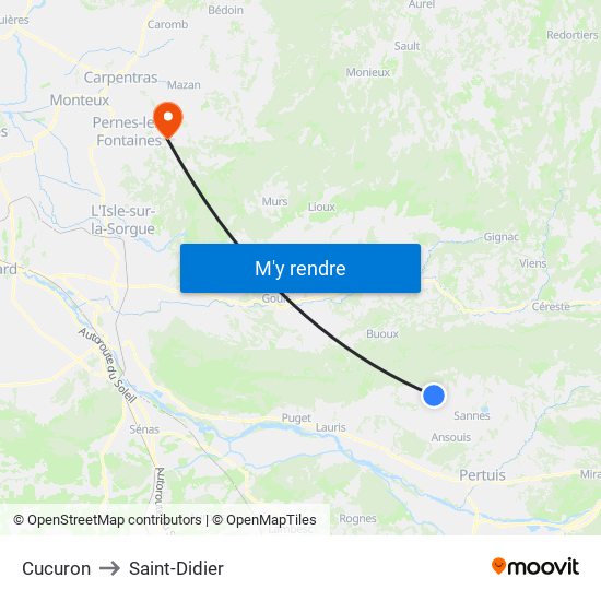 Cucuron to Saint-Didier map