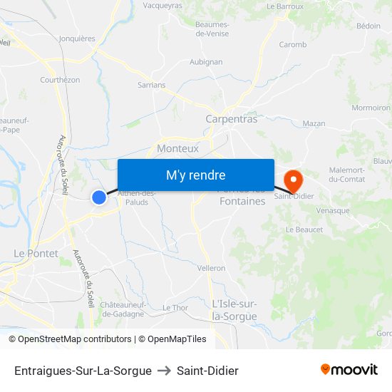 Entraigues-Sur-La-Sorgue to Saint-Didier map