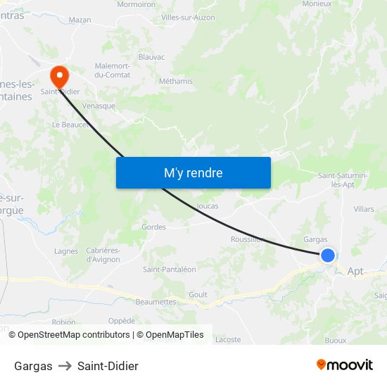 Gargas to Saint-Didier map