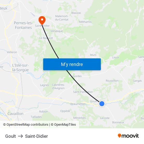Goult to Saint-Didier map