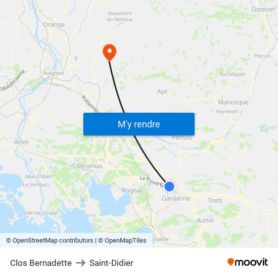 Clos Bernadette to Saint-Didier map