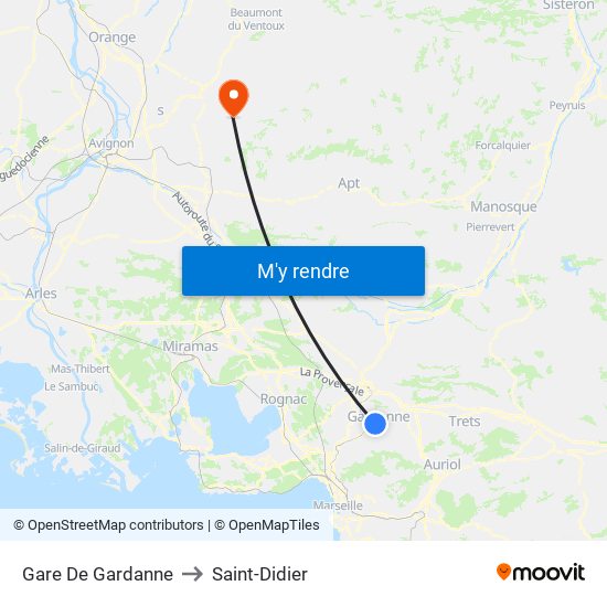 Gare De Gardanne to Saint-Didier map