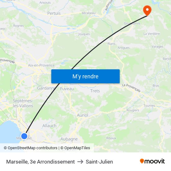 Marseille, 3e Arrondissement to Saint-Julien map