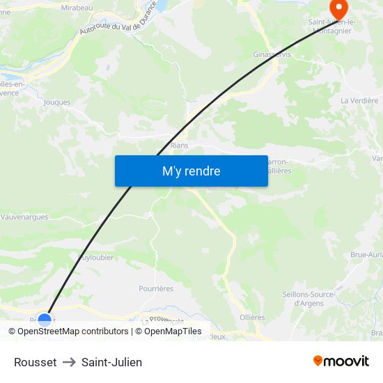 Rousset to Saint-Julien map