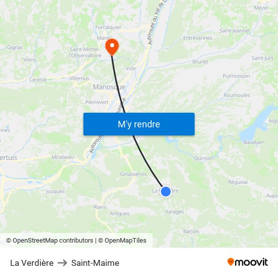 La Verdière to Saint-Maime map