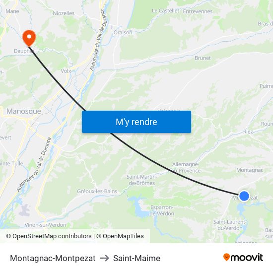 Montagnac-Montpezat to Saint-Maime map