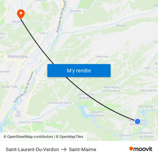 Saint-Laurent-Du-Verdon to Saint-Maime map