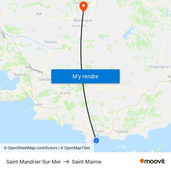 Saint-Mandrier-Sur-Mer to Saint-Maime map