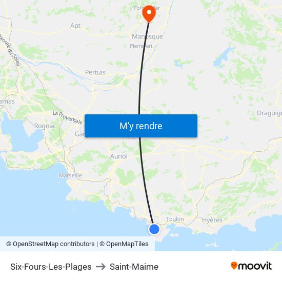 Six-Fours-Les-Plages to Saint-Maime map