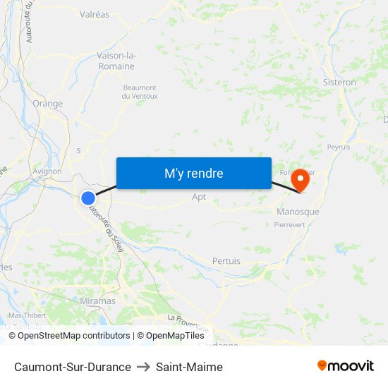 Caumont-Sur-Durance to Saint-Maime map