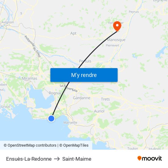 Ensuès-La-Redonne to Saint-Maime map