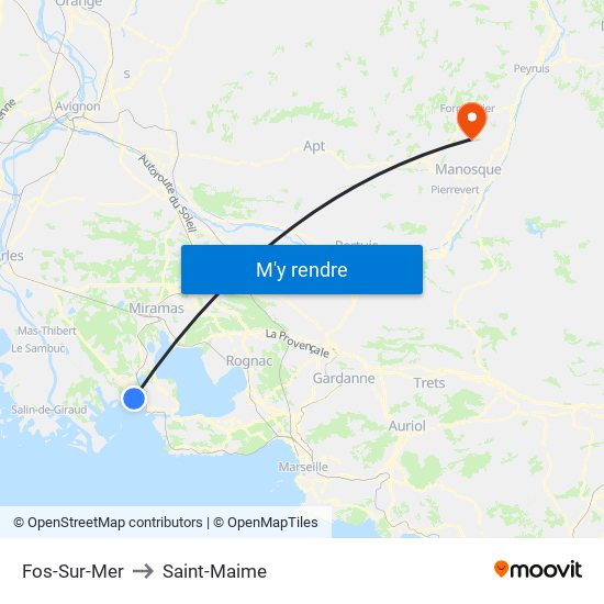 Fos-Sur-Mer to Saint-Maime map