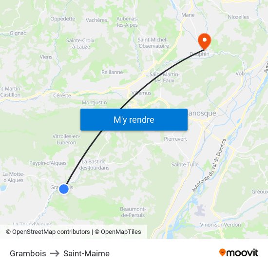 Grambois to Saint-Maime map