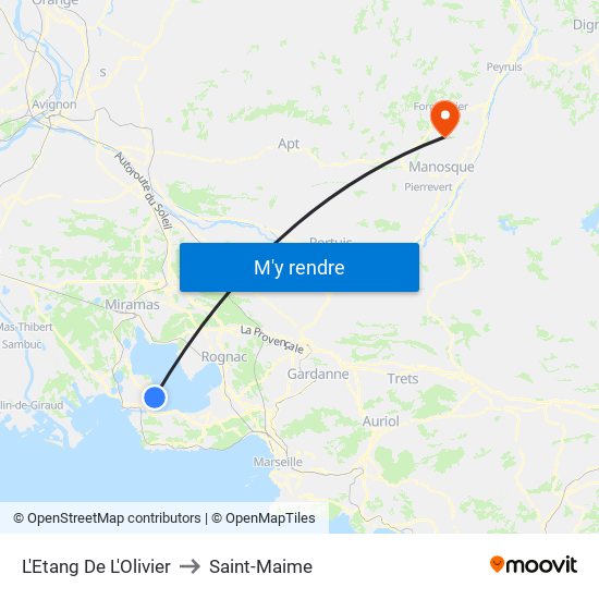 L'Etang De L'Olivier to Saint-Maime map
