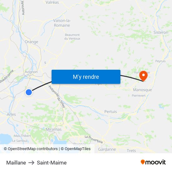 Maillane to Saint-Maime map