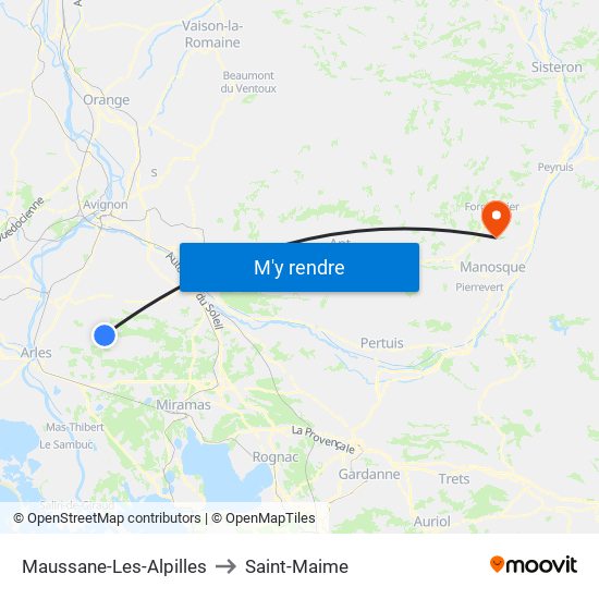 Maussane-Les-Alpilles to Saint-Maime map