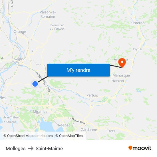 Mollégès to Mollégès map