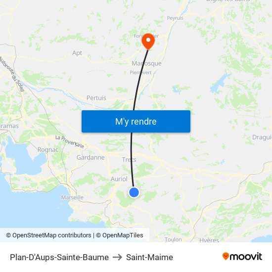 Plan-D'Aups-Sainte-Baume to Saint-Maime map