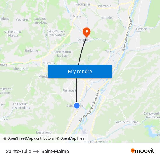 Sainte-Tulle to Saint-Maime map