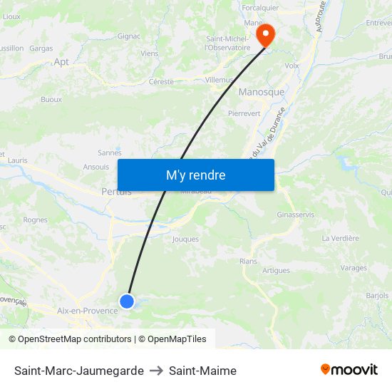 Saint-Marc-Jaumegarde to Saint-Maime map
