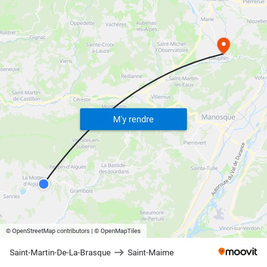 Saint-Martin-De-La-Brasque to Saint-Maime map