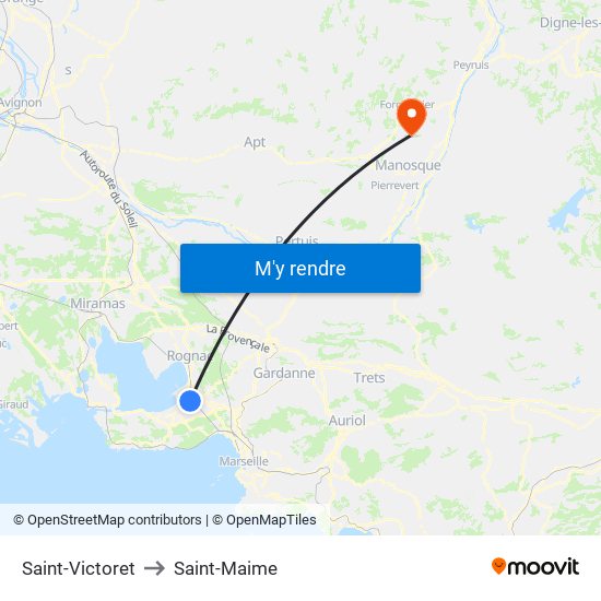 Saint-Victoret to Saint-Maime map