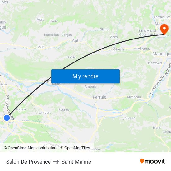 Salon-De-Provence to Saint-Maime map