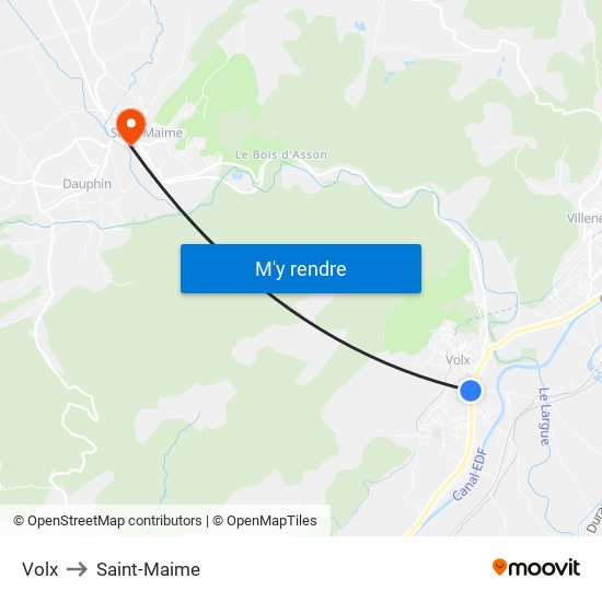 Volx to Saint-Maime map