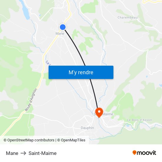 Mane to Saint-Maime map