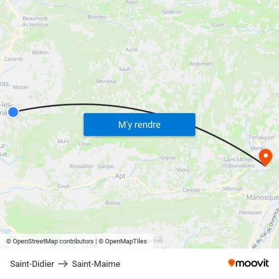 Saint-Didier to Saint-Maime map