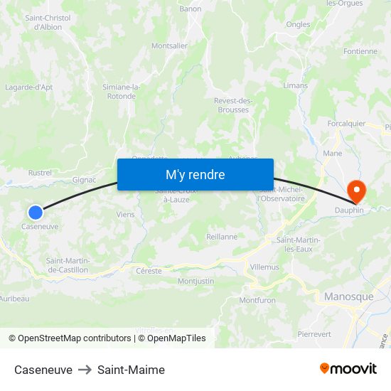 Caseneuve to Saint-Maime map
