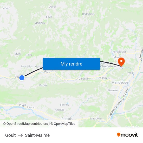 Goult to Saint-Maime map