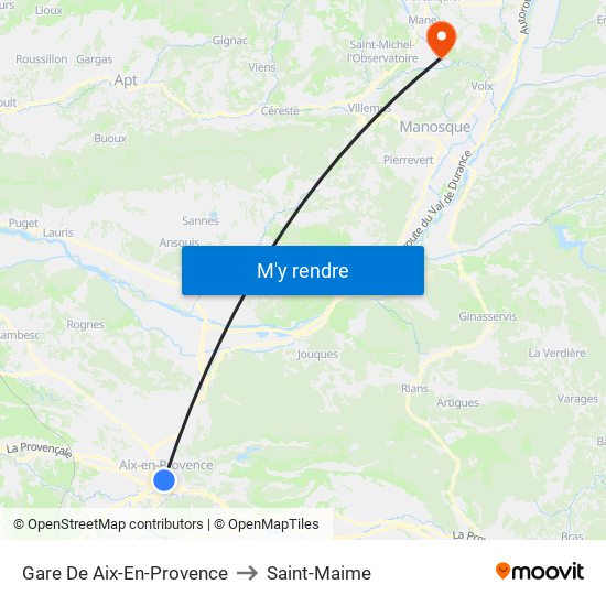 Gare De Aix-En-Provence to Saint-Maime map