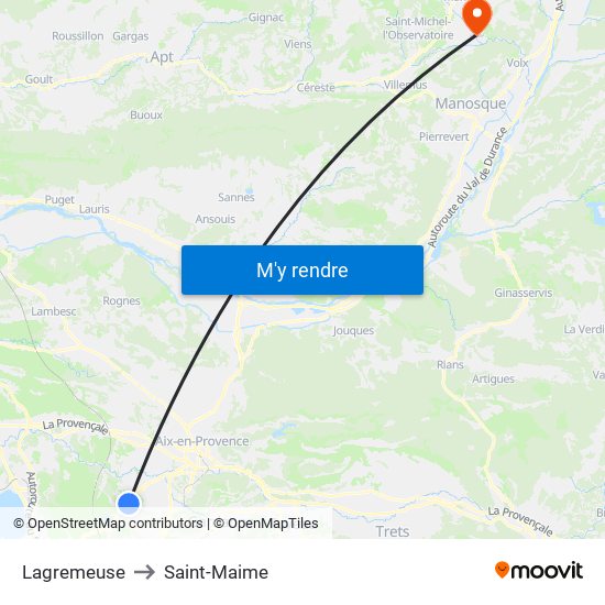 Lagremeuse to Saint-Maime map