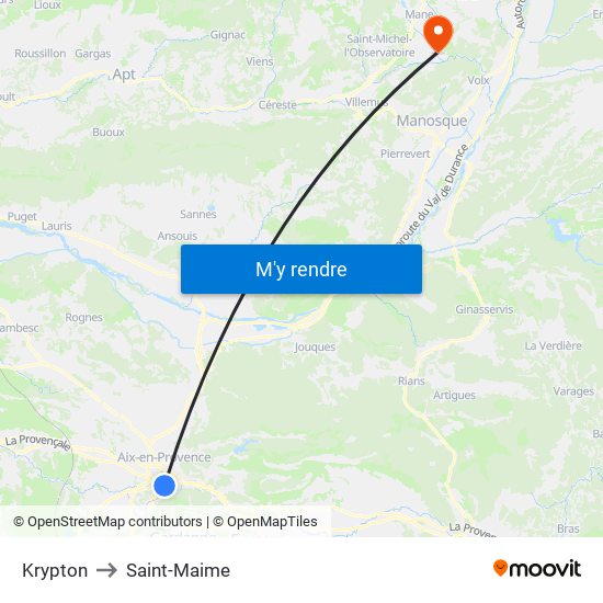 Krypton to Saint-Maime map