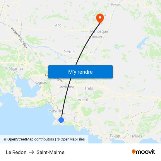 Le Redon to Saint-Maime map