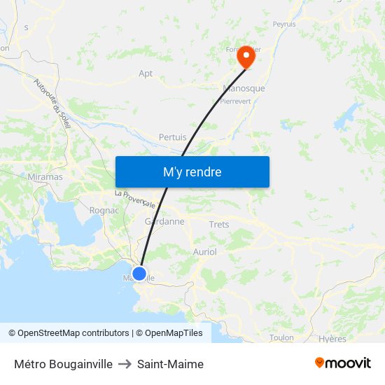 Métro Bougainville to Saint-Maime map