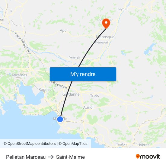 Pelletan Marceau to Saint-Maime map