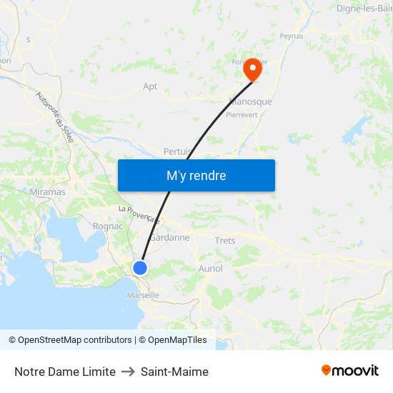 Notre Dame Limite to Saint-Maime map