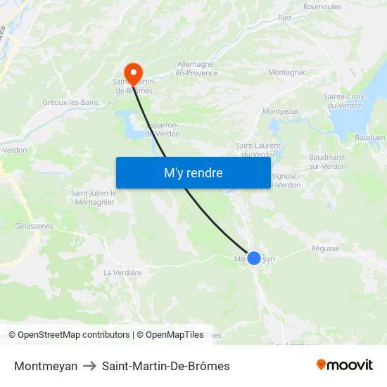 Montmeyan to Montmeyan map