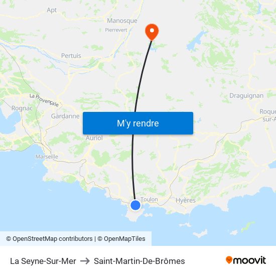 La Seyne-Sur-Mer to Saint-Martin-De-Brômes map