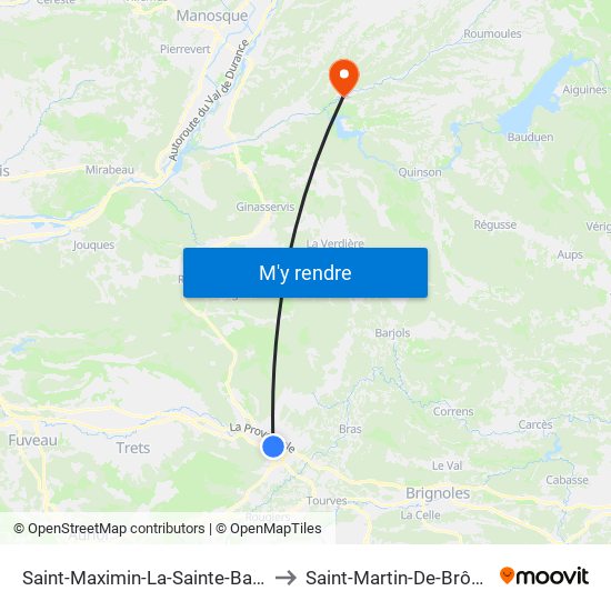 Saint-Maximin-La-Sainte-Baume to Saint-Martin-De-Brômes map
