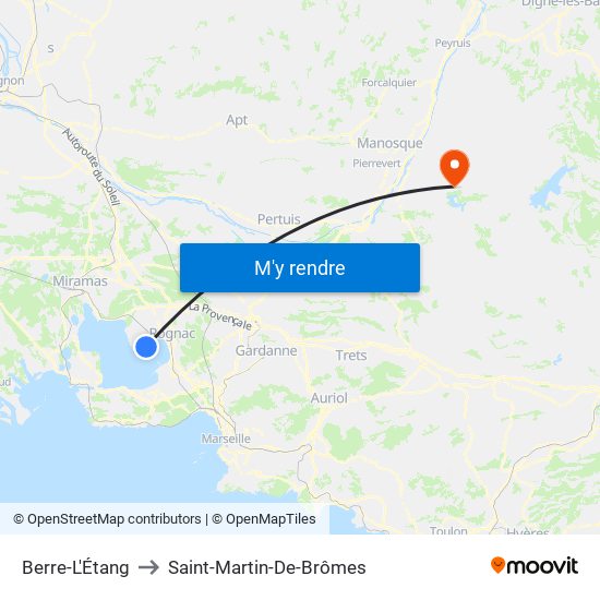 Berre-L'Étang to Saint-Martin-De-Brômes map