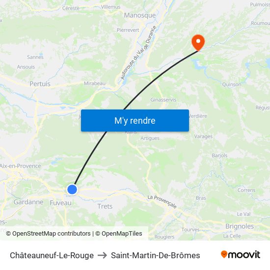 Châteauneuf-Le-Rouge to Saint-Martin-De-Brômes map
