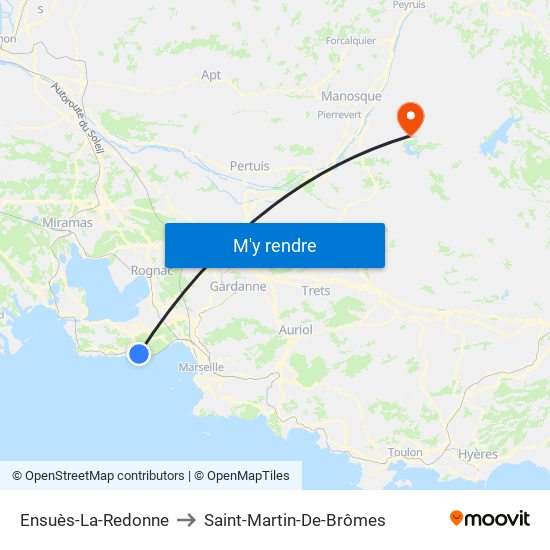 Ensuès-La-Redonne to Saint-Martin-De-Brômes map