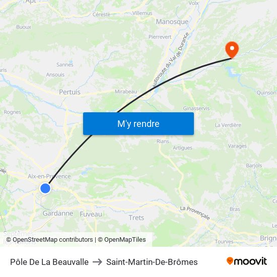 Pôle De La Beauvalle to Saint-Martin-De-Brômes map