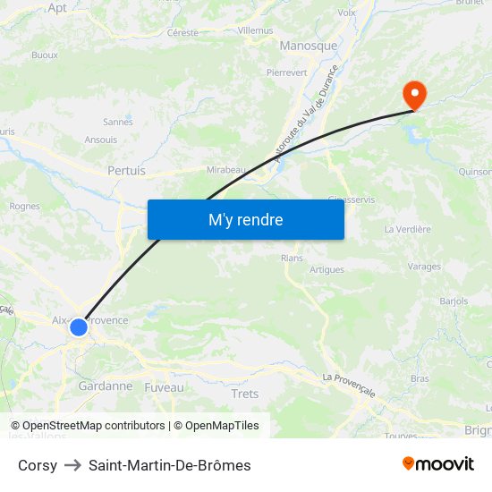 Corsy to Saint-Martin-De-Brômes map